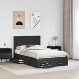 Bed Frame with Headboard Black 120 x 190 cm Engineered Wood 3409668