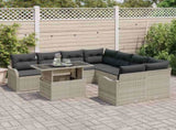 Garden Sofa Set with Cushion 9 pcs Light Grey Poly Rattan 3357175