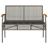 4 Piece Garden Lounge Set with Cushions Grey Poly Rattan 366267