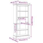 5-Tier Bookcase Mexican Pine Corona Range 80x40x170 cm 243744