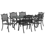 Garden Dining Set 7 pcs Black Aluminium 3334657