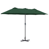 Garden Parasol Green 370 x 197 x 239 cm Polyester and Aluminium 42003368
