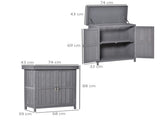 Small Shed, Wooden Garden Shed with Openable Hinged Roof and Removable Shelf, Outdoor Tool Storage T3398P322187