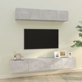 4 Piece TV Cabinet Set Concrete Grey Engineered Wood 3114537