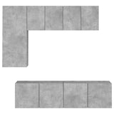 5 Piece TV Wall Units Concrete Grey Engineered Wood 3216467