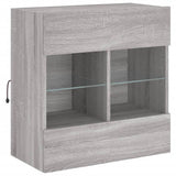 TV Wall Cabinet with LED Lights Grey Sonoma 58.5x30x60.5 cm 837097