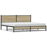 Metal Bed Frame without Mattress Sonoma Oak 200x200 cm 3301398