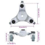 Furniture Rollers 4 pcs 16x14.5x5.5 cm Steel 180 kg 42002556