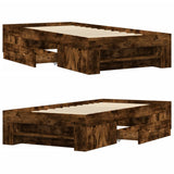 Bed Frame without Mattress Smoked Oak 100x200 cm Engineered Wood 3295489