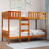 Bunk Bed Wax Brown 90x190 cm Solid Wood Pine 3308606