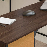 Desk Brown Oak 141x141x75 cm Engineered Wood 837601