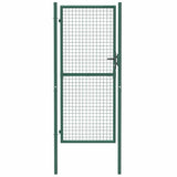 Fence Gate Steel 100x200 cm Green 145736