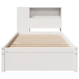 Bookcase Bed without Mattress White 100x200cm Solid Wood Pine 3322376