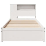Bookcase Bed without Mattress White 90x200cm Solid Wood Pine 3322374