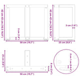 Coffee Table Legs T-Shaped 2 pcs Black 50x25x cm Steel 4013028