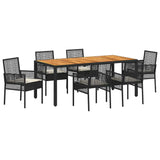 Garden Dining Set 7 pcs Black Poly rattan 3334905