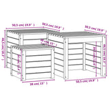 3 Piece Garden Box Set Grey Solid Wood Pine 823957