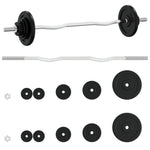 ZNTS Barbell with Plates Set 30 kg Cast Iron & Chrome Plated Steel 93628