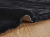 Anti-Slip Faux Rabbit Fur Rug OLITE Black 200 cm Polyester 42021737