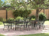Garden Dining Set 9 pcs Black Poly Rattan 3380896