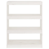 Book Cabinet/Room Divider White 80x30x103.5 cm Solid Wood Pine 808189