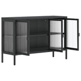 Sideboard Black 105x35x70 cm Glass and Steel 353002
