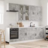 Kitchen Unit LUCCA 8 pcs Concrete Grey Engineered Wood 3438156