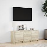 TV Cabinet with LED Sonoma Oak 97x34x40 cm Engineered Wood 852238