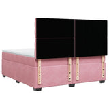 Box Spring Bed with Mattress Pink 200x200 cm Velvet 3291013