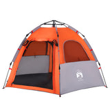 Camping Tent Cabin 4-Person Grey and Orange Quick Release 4005334