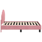Toddler Bed Frame with Headboard Pink 70 x 140 cm Velvet 42010932