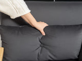 4-in-1 Velvet-Feel Double Sofa Bed, with Pillows - Dark Grey T3398P329915