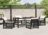 Garden Dining Set 5 pcs Black Poly Rattan 3380618
