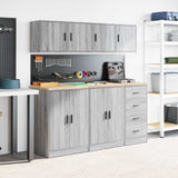 ZNTS Garage Wall Cabinets 2 pcs Grey Sonoma Engineered Wood 860636