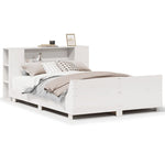ZNTS Bed Frame without Mattress White 140x200 cm Solid Wood Pine 3323651