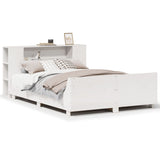 ZNTS Bed Frame without Mattress White 140x200 cm Solid Wood Pine 3323651