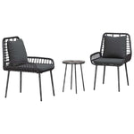 Garden Dining Set 3 pcs Black and Anthracite 42010356