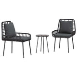 Garden Dining Set 3 pcs Black and Anthracite 42010356