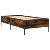 ZNTS Bed Frame Smoked Oak 75x190 cm Small Single Engineered Wood and Metal 844993