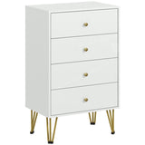 Tall Chest of Drawers, 4-Drawer Dresser for Bedroom, Modern Storage Cabinets with Hairpin Legs, T3398P344338