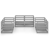 Garden Lounge Set Grey Solid Pinewood Modular Garden Lounge Set 3075441