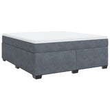 Box Spring Bed with Mattress Dark Grey 180x200 cm Velvet 3285300