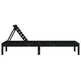 Sun Lounger Set of 2 Black Solid pine wood Standard 825074