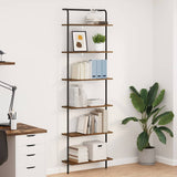 Bookshelf 6-Tier 60 x 24 x 203 cm Engineered wood Smoked Oak 879973