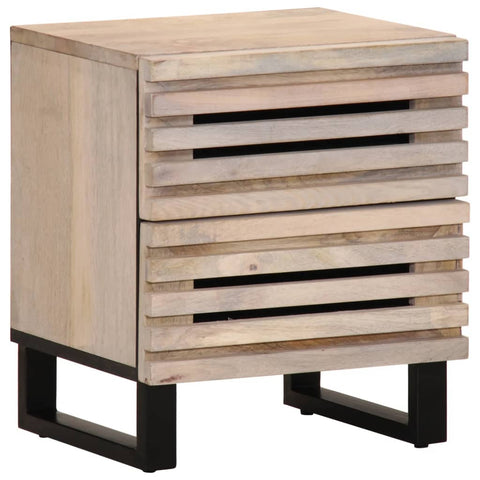 ZNTS Bedside Cabinet 40x33x46 cm Solid Wood Bleached Mango 377432