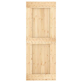 Sliding Door Natural and Black 80 x 210 cm Solid Pine Wood 3444901