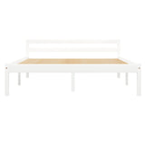 Bed Frame without Mattress White Solid Pine Wood 140x200 cm 283187