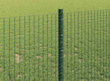 Welded Wire Fence with Posts 50 x 1 m PVC-Coated Steel Green 3336516