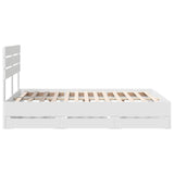 Bed Frame with Drawer White 160 x 200 cm Engineer Wood 3411489