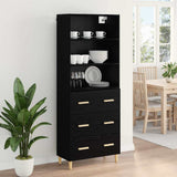 Highboard Black Oak 69.5 x 32.5 x 180 cm Engineered Wood 3416259